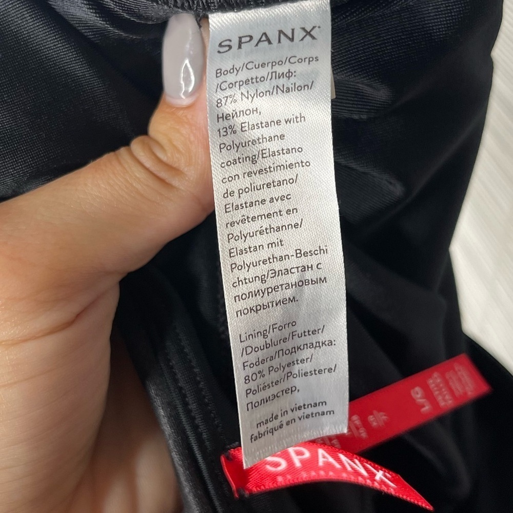 Spanx Faux Leather Leggings Black High Rise Nylon Elastane Size L - Picture 9 of 10